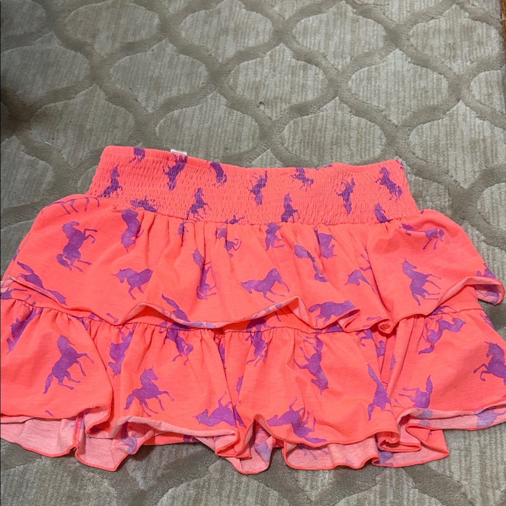 Justice Coral and Purple Ruffle Skirt